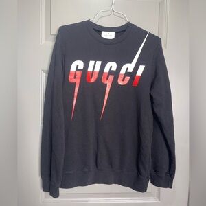 Gucci Men's Sweater in Black with Red Accents